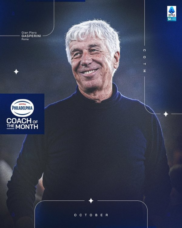 意甲官方：罗马主帅加斯佩里尼当选10月最佳主帅